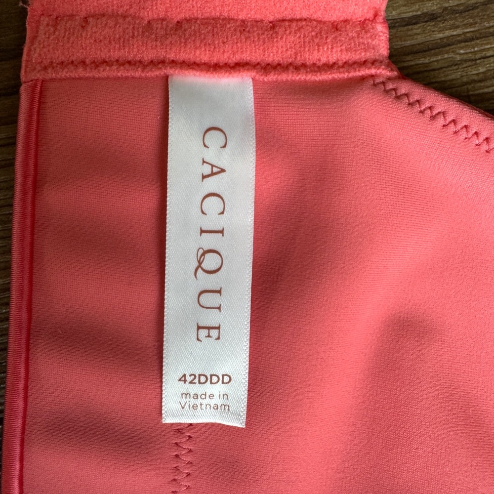 Cacique Back Smoother Lightly Lined Full Coverage Bra 42DDD Pink Coral - Picture 7 of 9